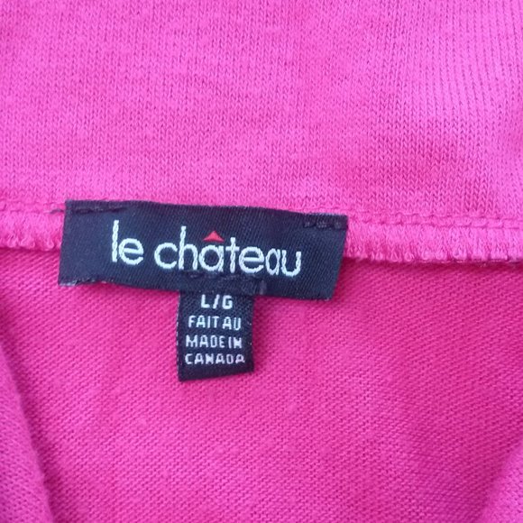 Le Chateau Hot Pink Blouse Sz L - Picture 2 of 7